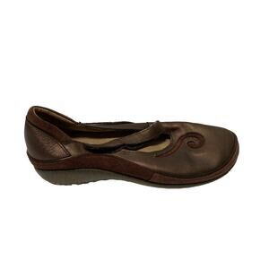 Women's NAOT MATAI Mary Jane Shoes Leather Suede Swirl Copper Sz 37 USA 6